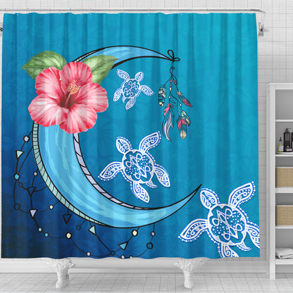 Hawaii Shower Curtain Turtle Moon Dream