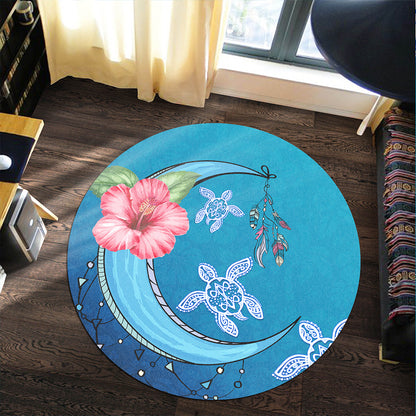 Hawaii Round Rug Turtle Moon Dream