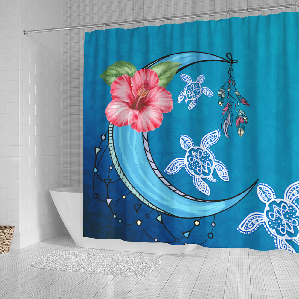 Hawaii Shower Curtain Turtle Moon Dream