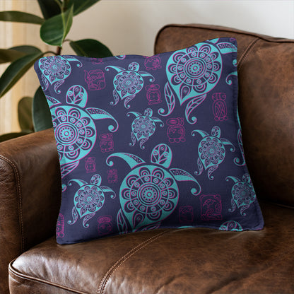 Hawaii Pillow Cover Turtle Neon