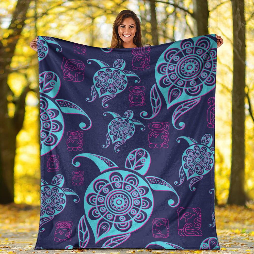 Hawaii Premium Blanket Turtle Neon