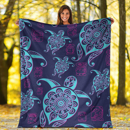 Hawaii Premium Blanket Turtle Neon