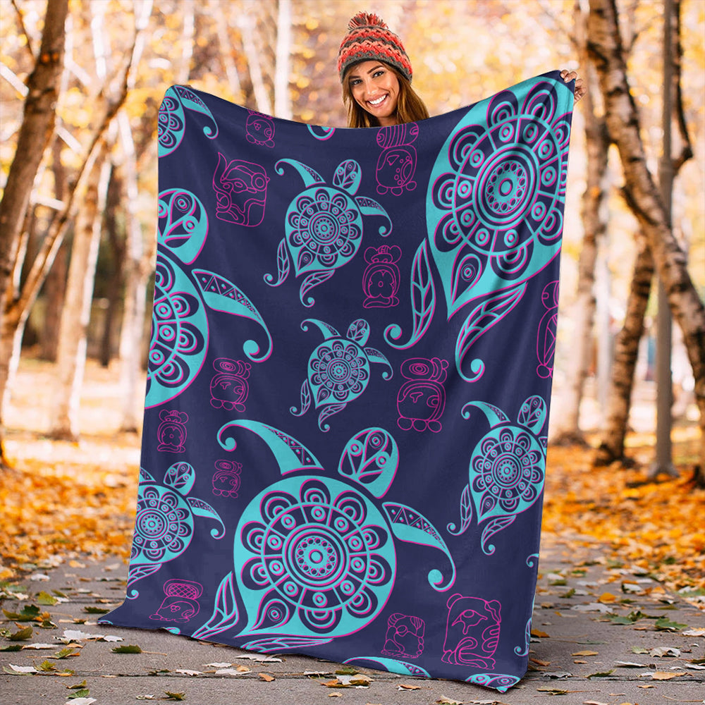 Hawaii Premium Blanket Turtle Neon