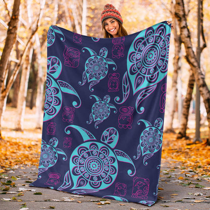 Hawaii Premium Blanket Turtle Neon