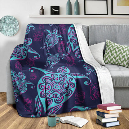 Hawaii Premium Blanket Turtle Neon