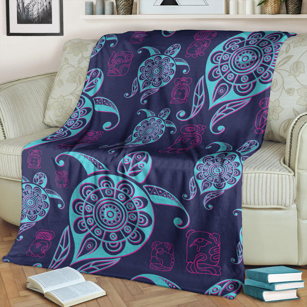 Hawaii Premium Blanket Turtle Neon