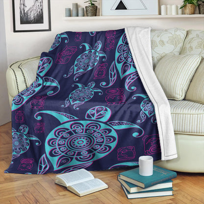 Hawaii Premium Blanket Turtle Neon