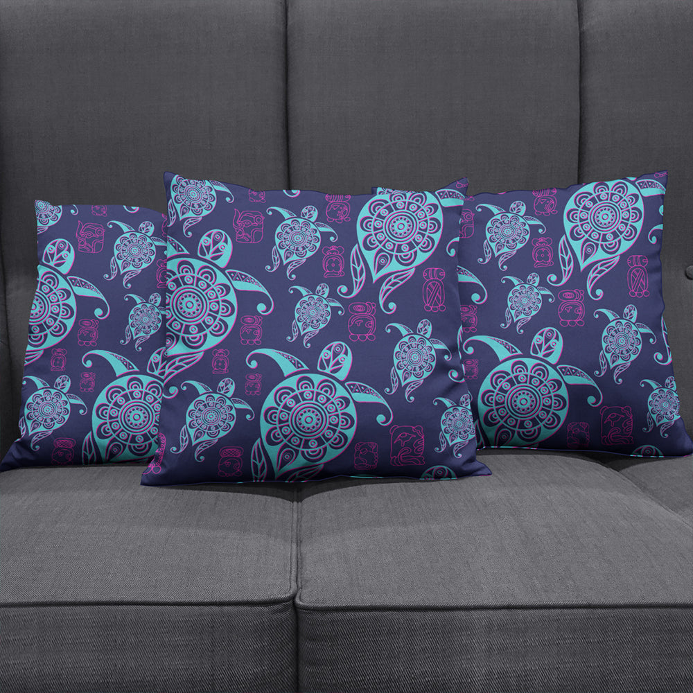 Hawaii Pillow Cover Turtle Neon