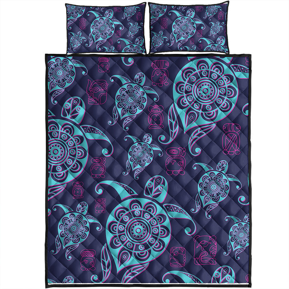 Hawaii Quilt Bed Set Turtle Neon
