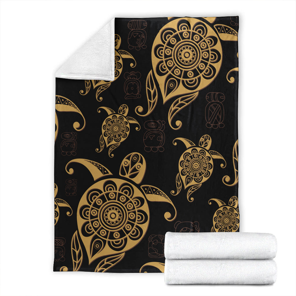 Hawaii Premium Blanket Turtle Pattern Golden