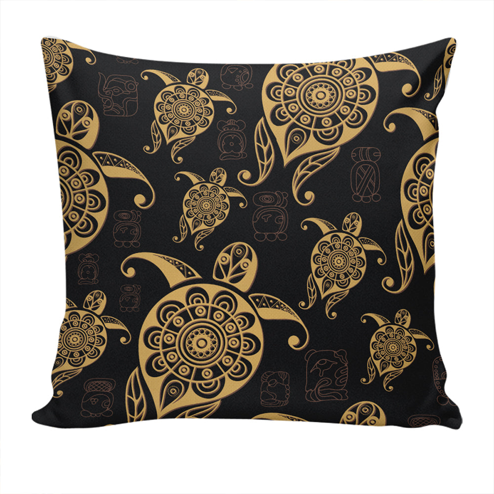 Hawaii Pillow Cover Turtle Pattern Golden