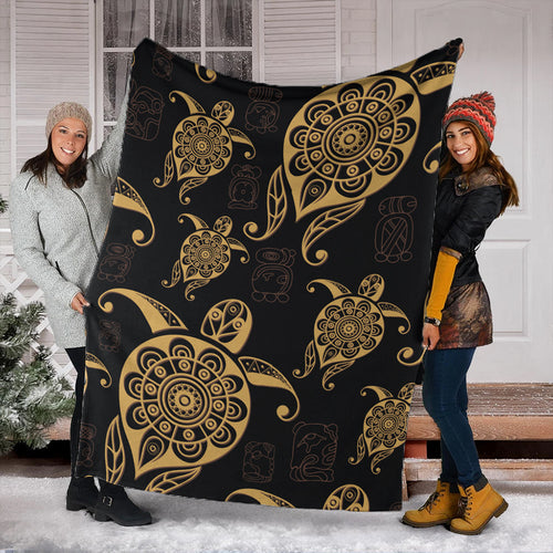 Hawaii Premium Blanket Turtle Pattern Golden