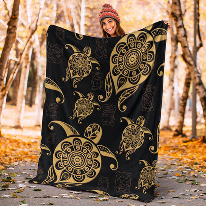 Hawaii Premium Blanket Turtle Pattern Golden