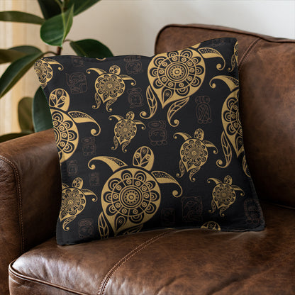 Hawaii Pillow Cover Turtle Pattern Golden