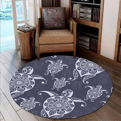 Hawaii Round Rug Turtle Pattern Wonderfull