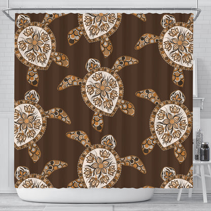 Hawaii Shower Curtain Turtle Plumeria Grown