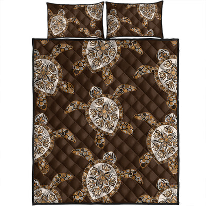 Hawaii Quilt Bed Set Turtle Plumeria Grown
