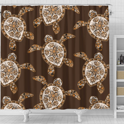 Hawaii Shower Curtain Turtle Plumeria Grown