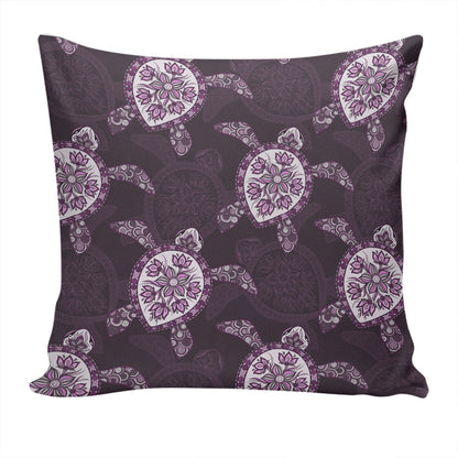 Hawaii Pillow Cover Turtle Plumeria Violet