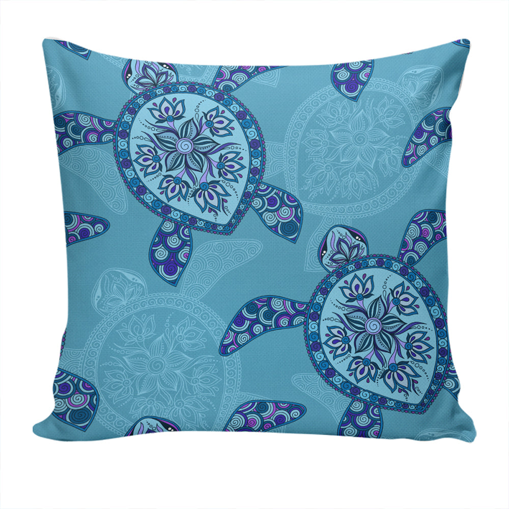 Hawaii Pillow Cover Turtle Plumeria