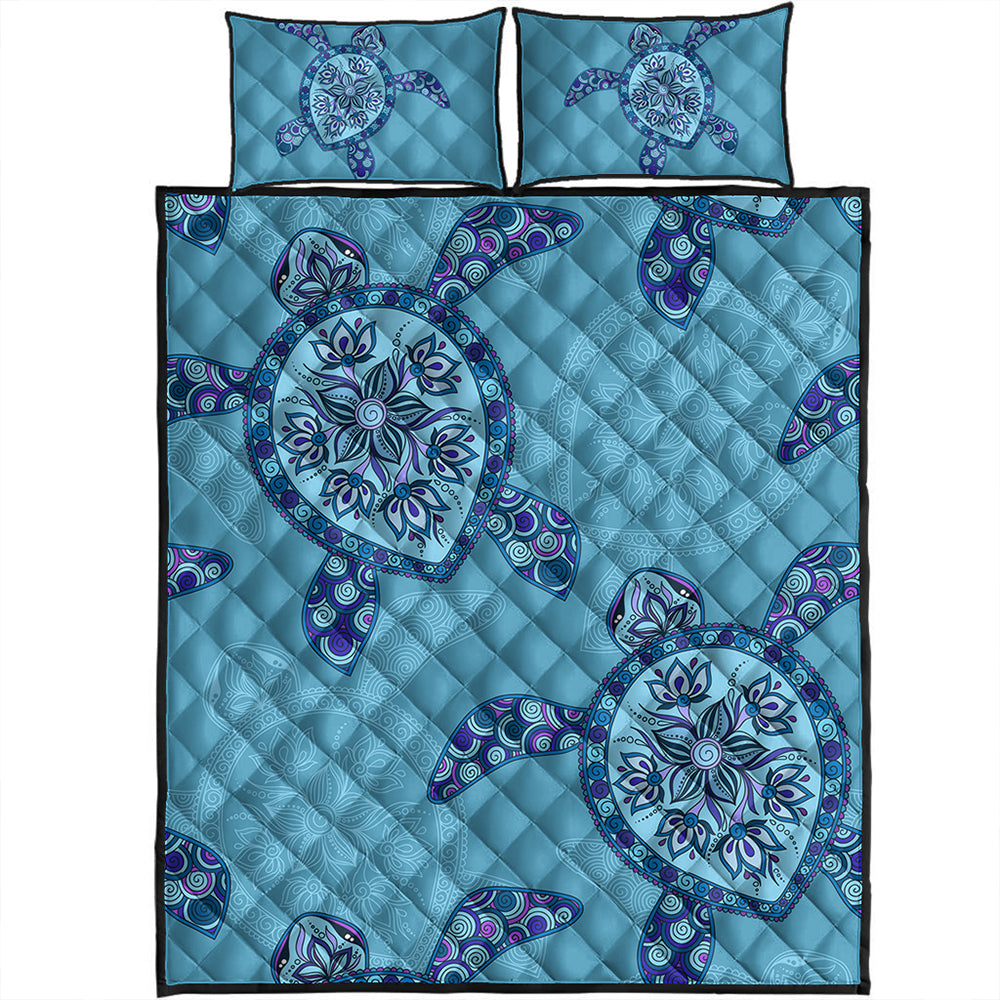 Hawaii Quilt Bed Set Turtle Plumeria