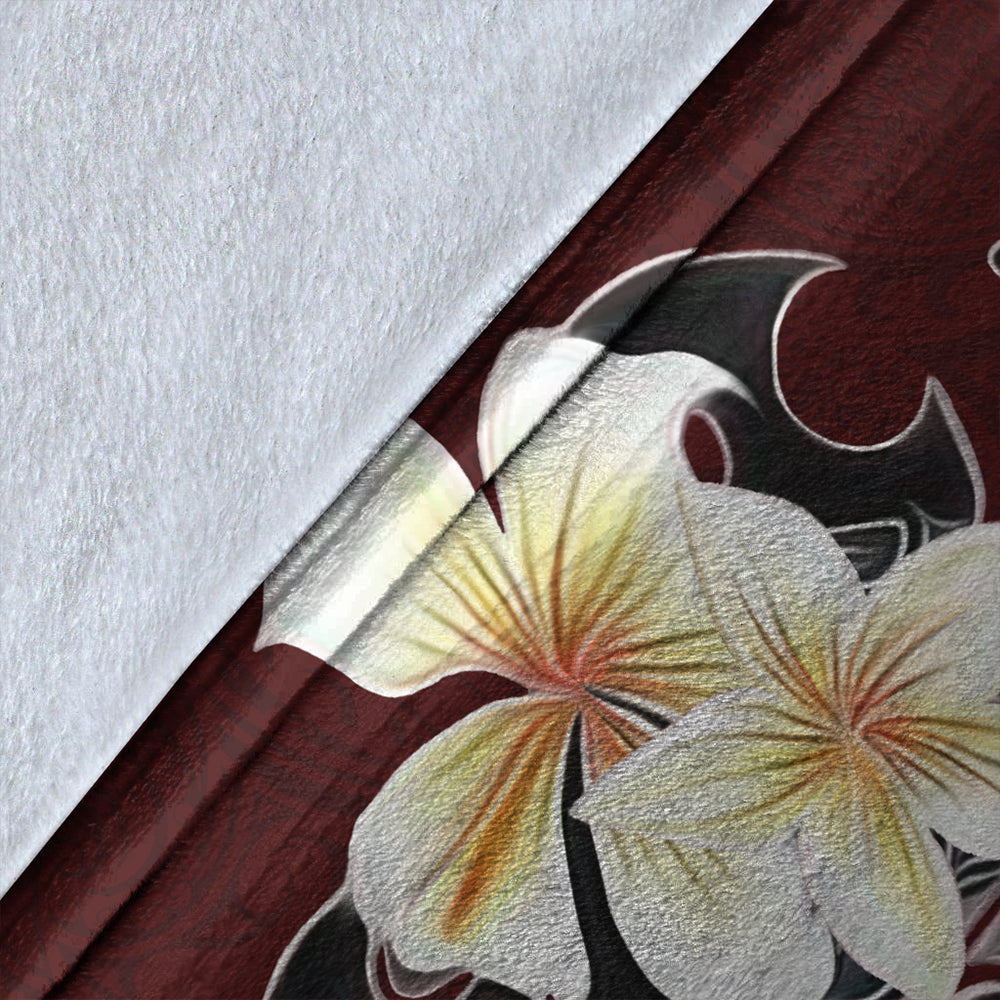 Hawaii Premium Blanket Turtle Poly Trinal Plumeria Red