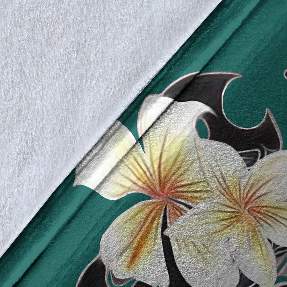 Hawaii Premium Blanket Turtle Poly Trinal Plumeria Turquoise