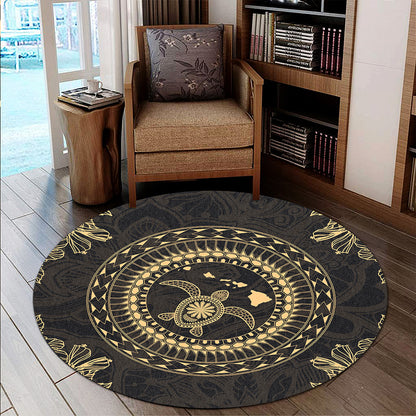 Hawaii Round Rug Turtle Tradition