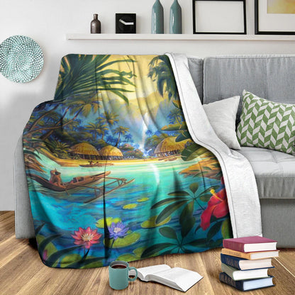 Hawaii Premium Blanket Village Forest