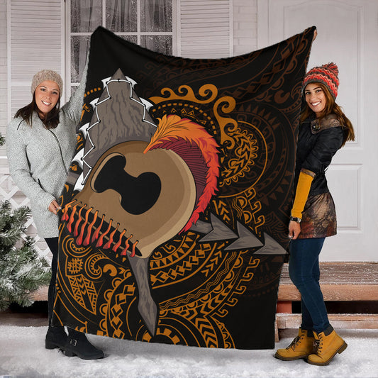 Hawaii Premium Blanket Warrior Helmet Polynesian