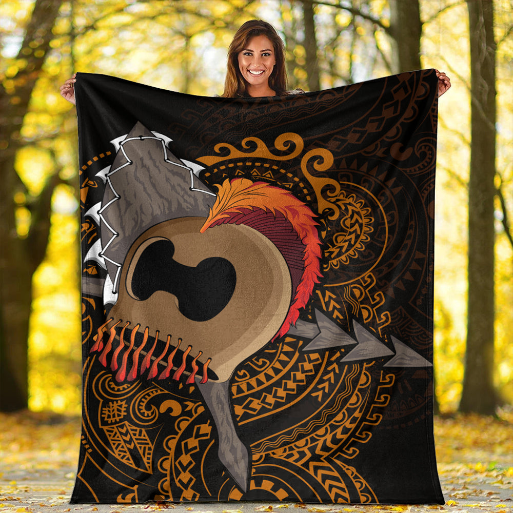 Hawaii Premium Blanket Warrior Helmet Polynesian