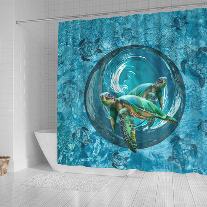 Hawaii Shower Curtain Whirlpool Turtle Polynesian