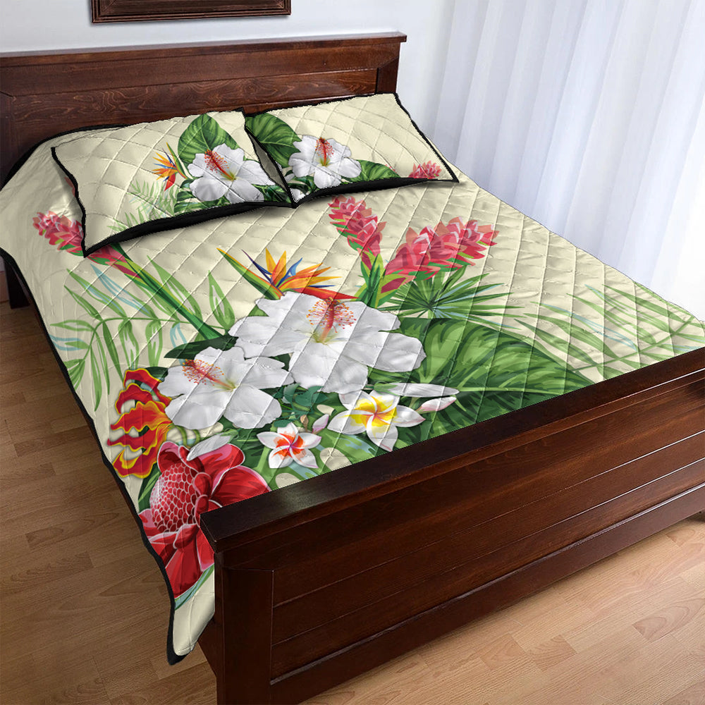 Hawaii Quilt Bed Set Wonderful Hibiscus Flower