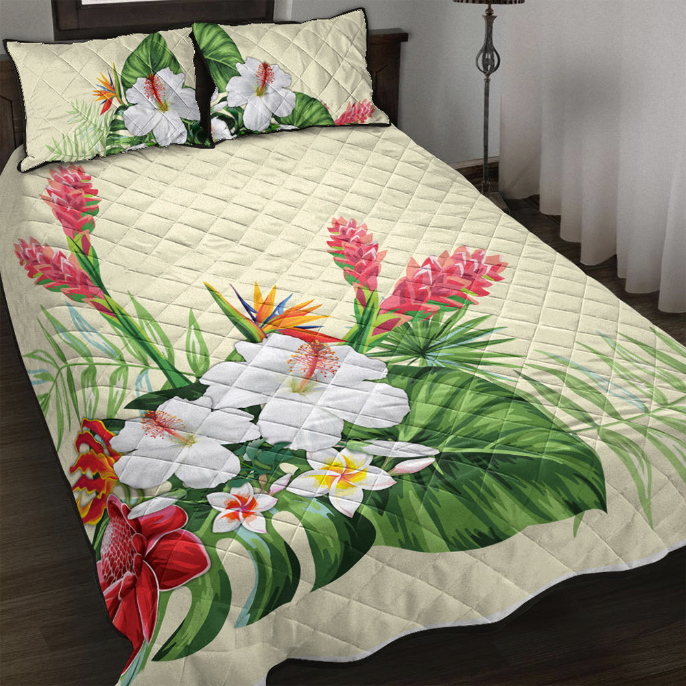 Hawaii Quilt Bed Set Wonderful Hibiscus Flower