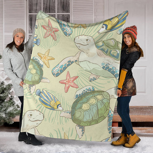 Hawaii Premium Blanket World Animal In Sea