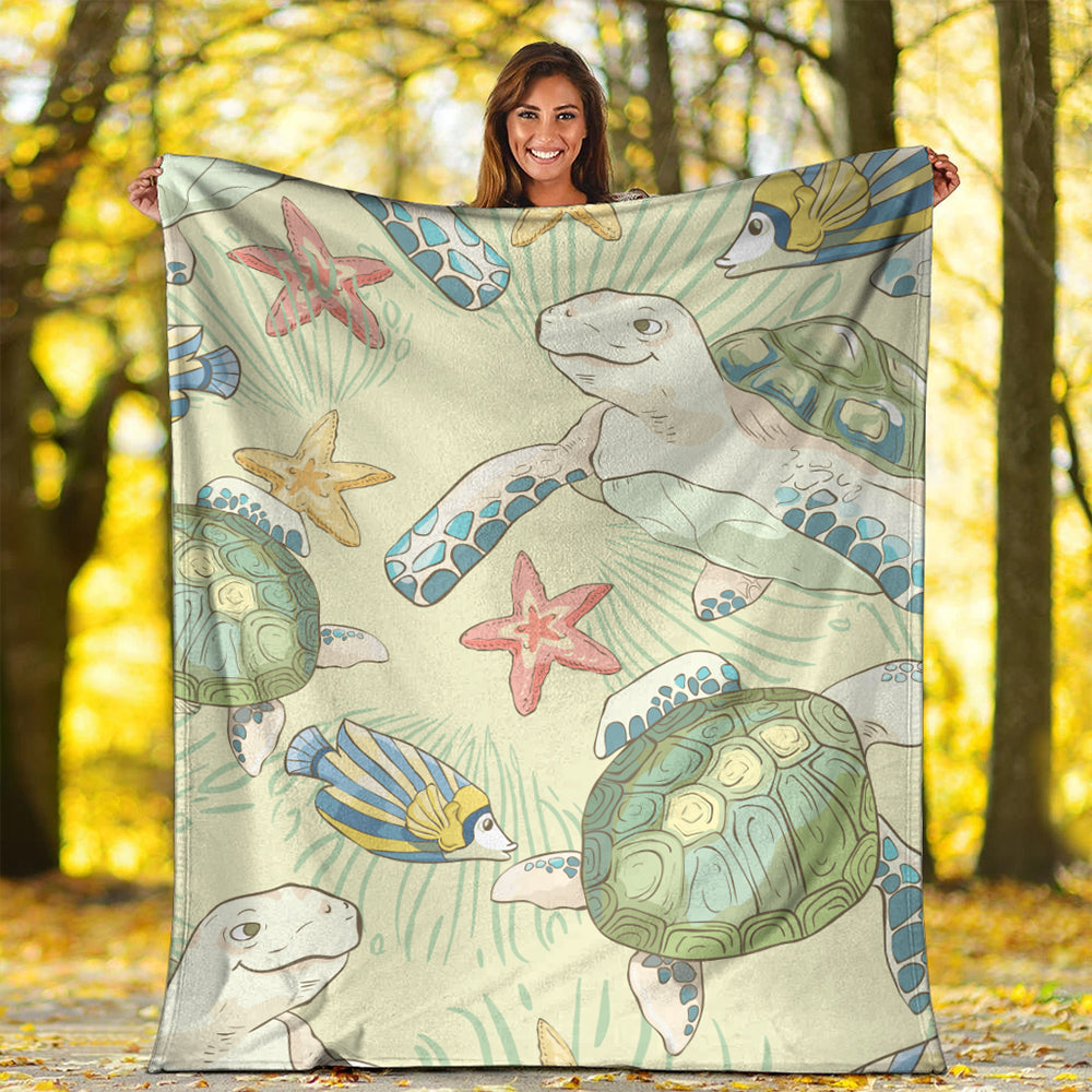 Hawaii Premium Blanket World Animal In Sea