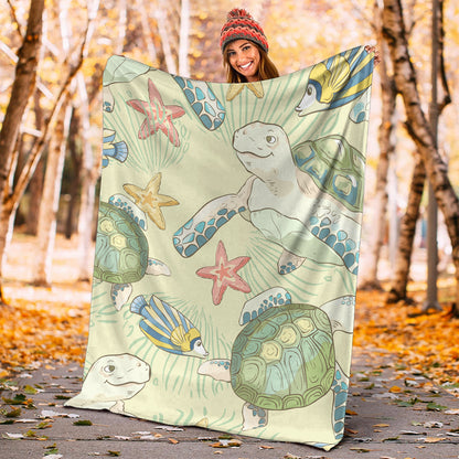 Hawaii Premium Blanket World Animal In Sea
