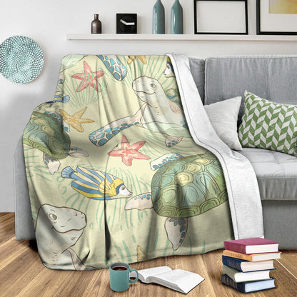 Hawaii Premium Blanket World Animal In Sea