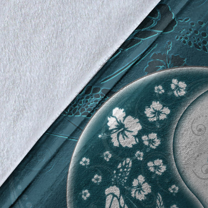 Hawaii Premium Blanket Yinyang Turtle Hibiscus