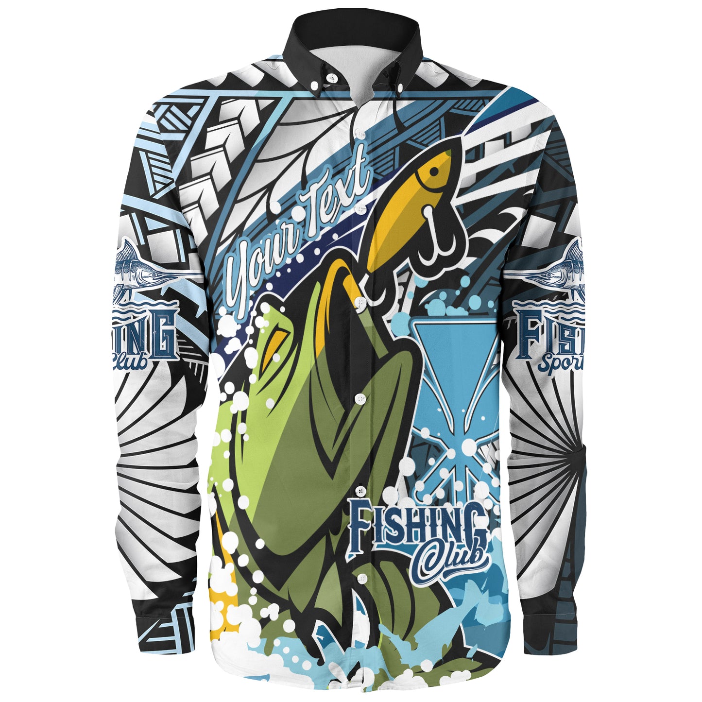 Hawaii Long Sleeve Shirt Custom Polynesian Fishing Club Tribal Style