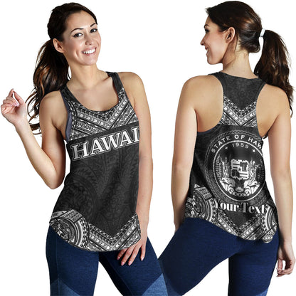 Hawaii Custom Personalised Women Tank Turtle Polynesian Pattern