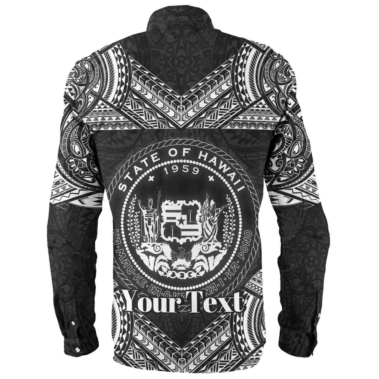 Hawaii Custom Personalised Long Sleeve Shirt Turtle Polynesian Pattern