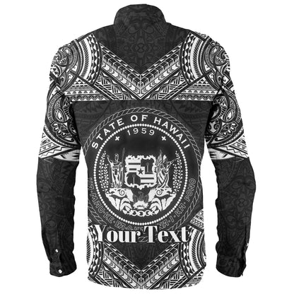 Hawaii Custom Personalised Long Sleeve Shirt Turtle Polynesian Pattern