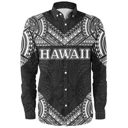 Hawaii Custom Personalised Long Sleeve Shirt Turtle Polynesian Pattern