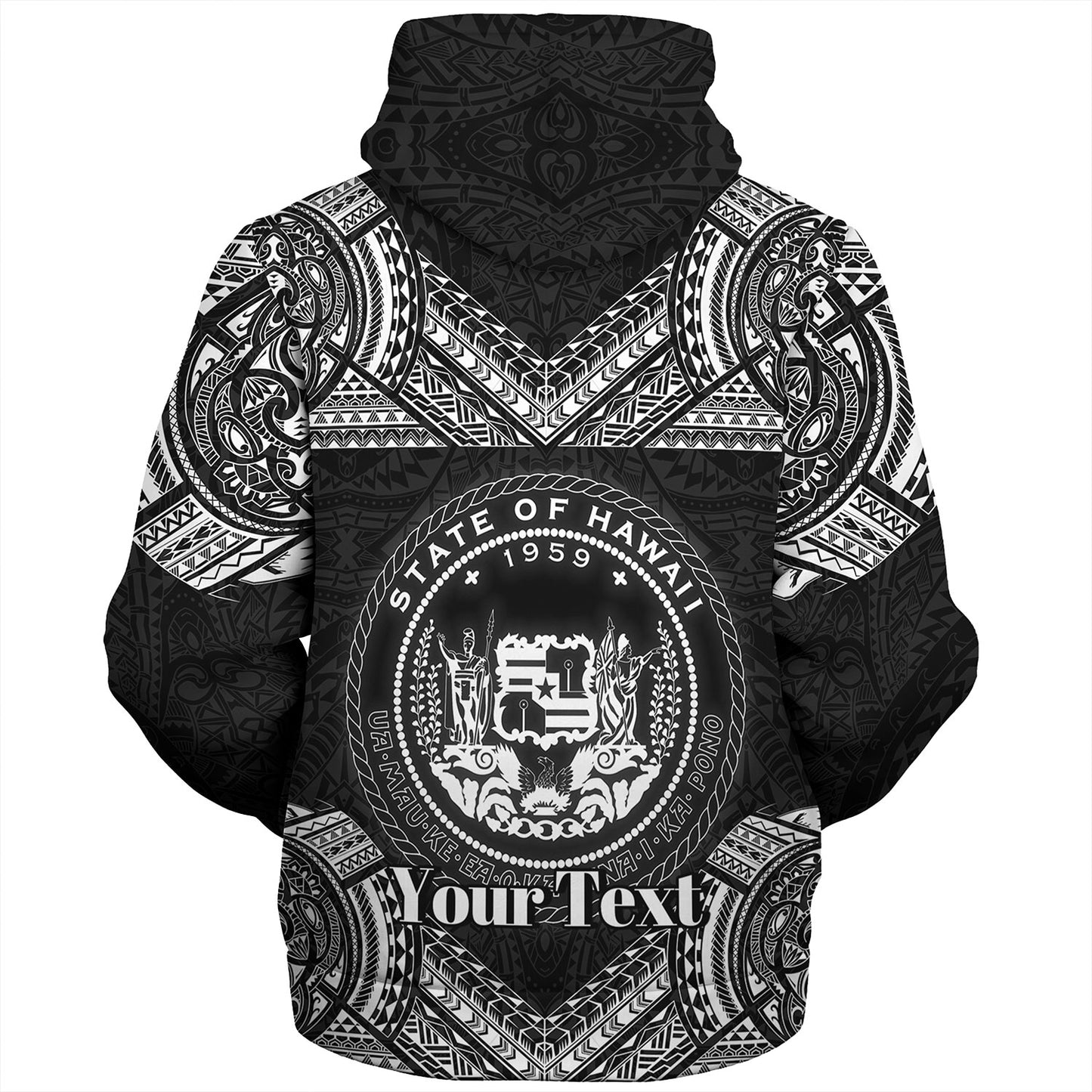 Hawaii Custom Personalised Sherpa Hoodie Turtle Polynesian Pattern