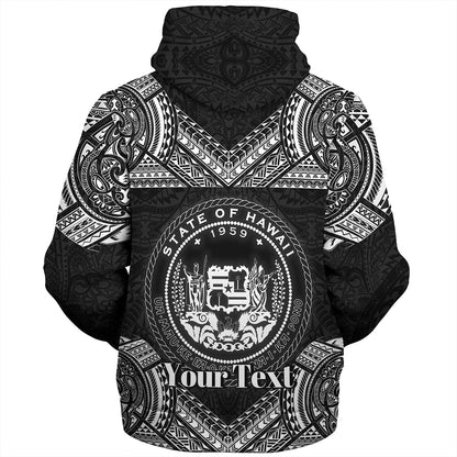 Hawaii Custom Personalised Sherpa Hoodie Turtle Polynesian Pattern