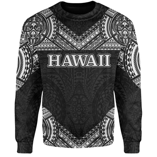 Hawaii Custom Personalised Sweatshirt Turtle Polynesian Pattern