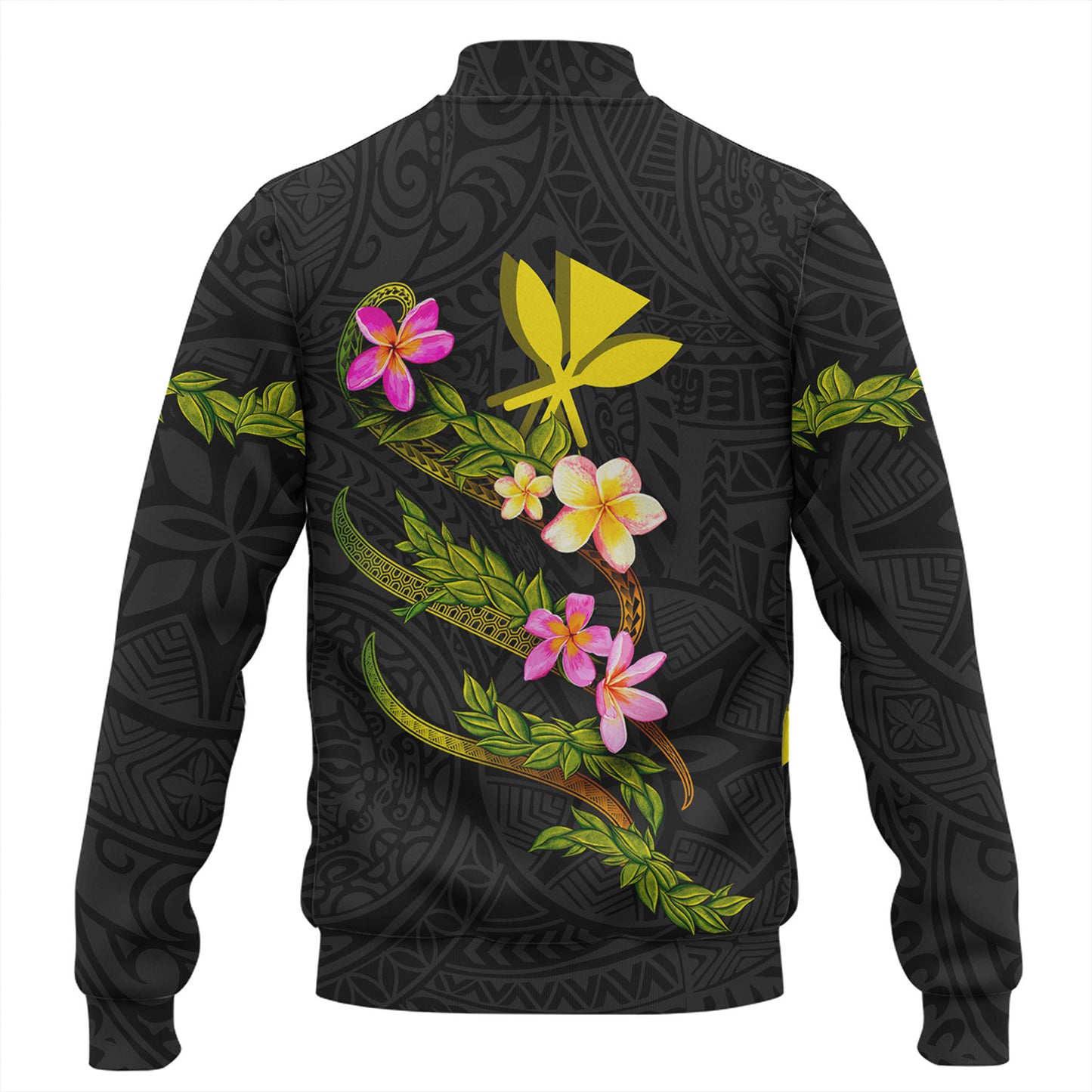 Hawaii Baseball Jacket Custom Plumeria Tribal