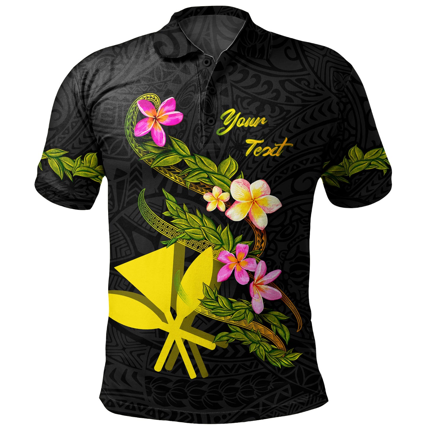 Hawaii Polo Shirt Custom Plumeria Tribal