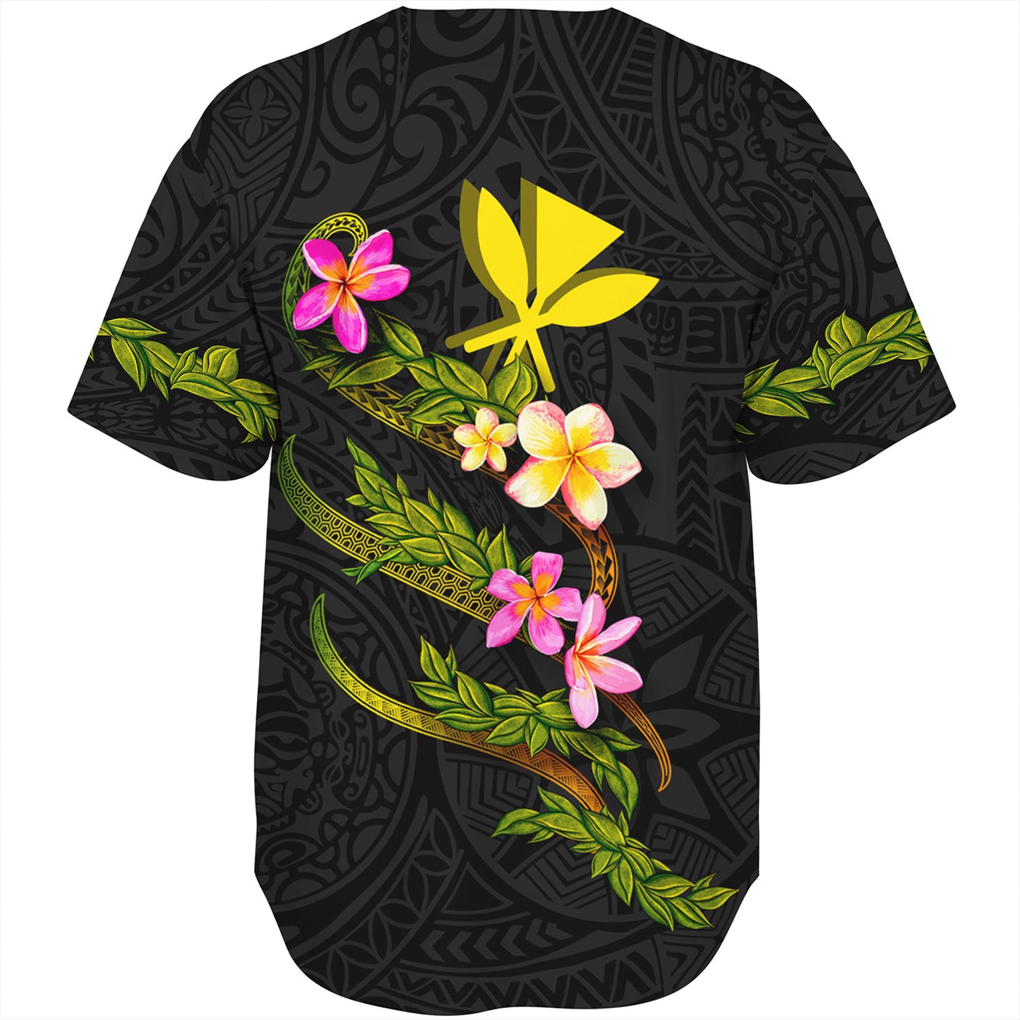 Hawaii Baseball Shirt Custom Plumeria Tribal